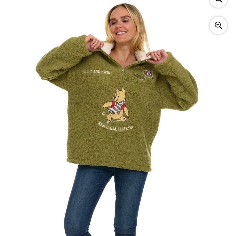 NEW Disney Winnie the Pooh Women’s Winter Sherpa Sweater - Picture 4 of 13